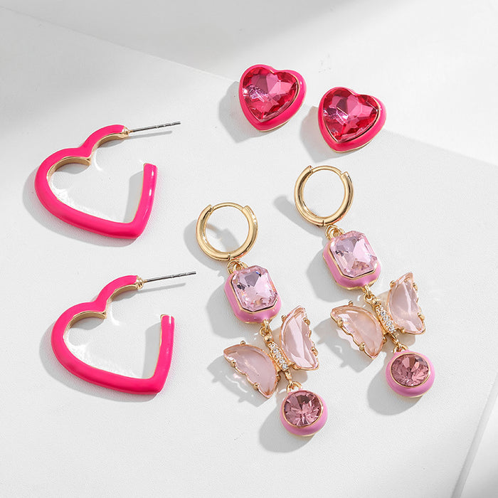 Wholesale Valentine's Day Heart Earrings Set JDC-ES-KenJie004