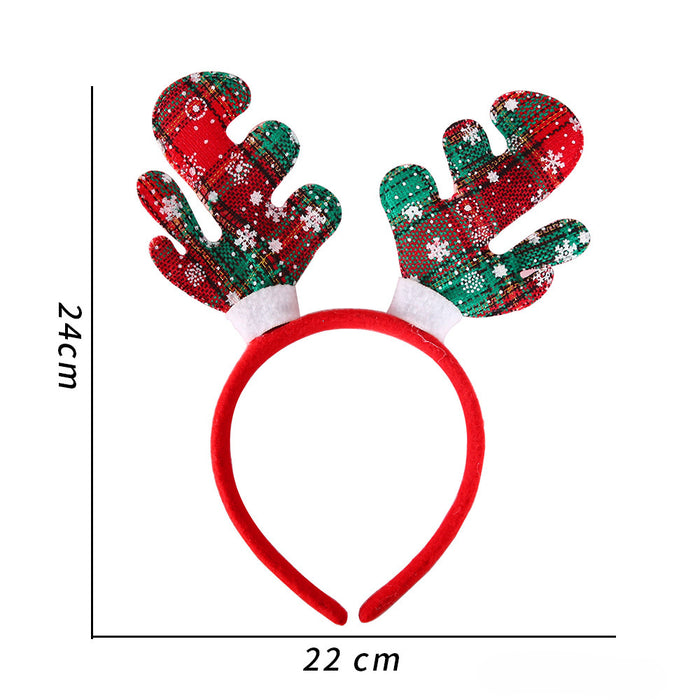 Wholesale Christmas Jewelry Headband Elk Antler Five-star Children's Plastic Headband JDC-HD-ZHHAO009