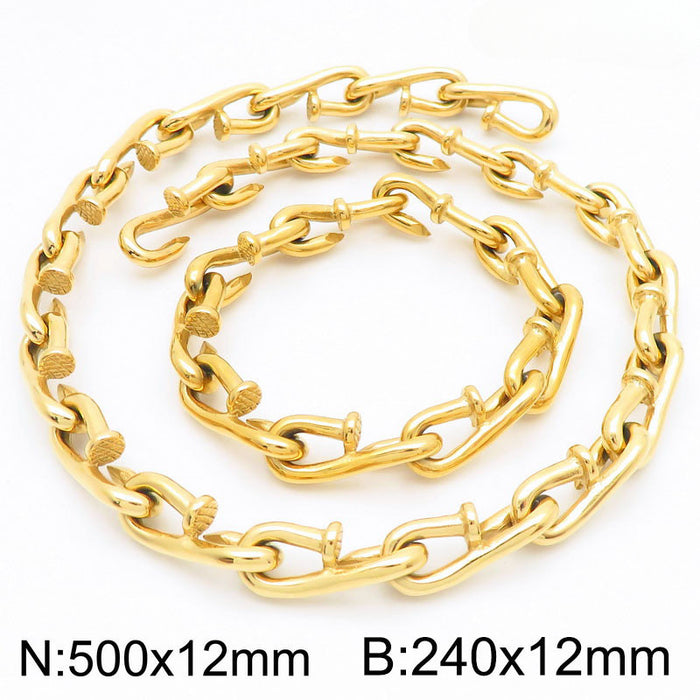 Wholesale Hook Clasp Titanium Steel Men's Bracelet JDC-BT-KaLun006