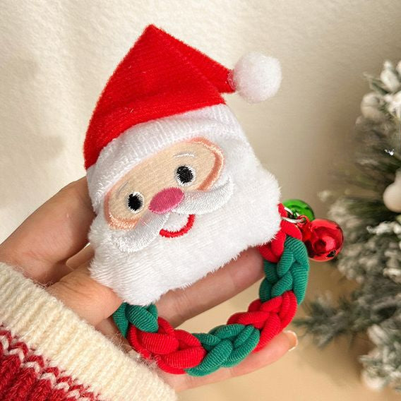 Wholesale Christmas Cartoon Deer Biscuits Braided Hair Scrunchies JDC-HS-Shuy002