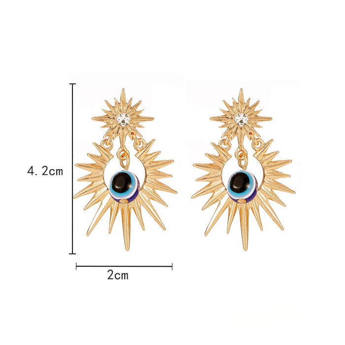 Wholesale Devil's Eye Sun Alloy Earrings JDC-ES-JieYue001