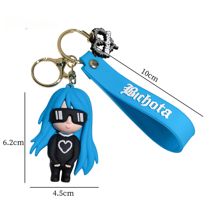 Wholesale Silicone Cartoon Jersey Keychain JDC-KC-Qiwei028