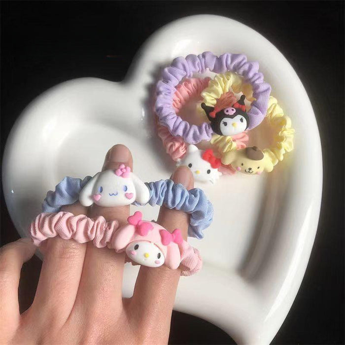 Wholesale Cute Sanrio Hair Accessories Cinnamon Dog Large Intestine Hair Ring Sweet Cartoon Headband Kulo Miza Hair Rubber Band Headdress JDC-HS-Wangl006