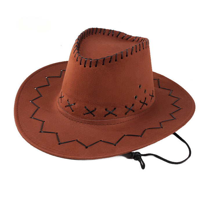 Wholesale Western Cowboy Knight Hat Mongolian Grassland Hat Men's and Women's Wide Brim Sun Hat Summer Hat Outdoor Mountaineering Hat JDC-FH-DG002