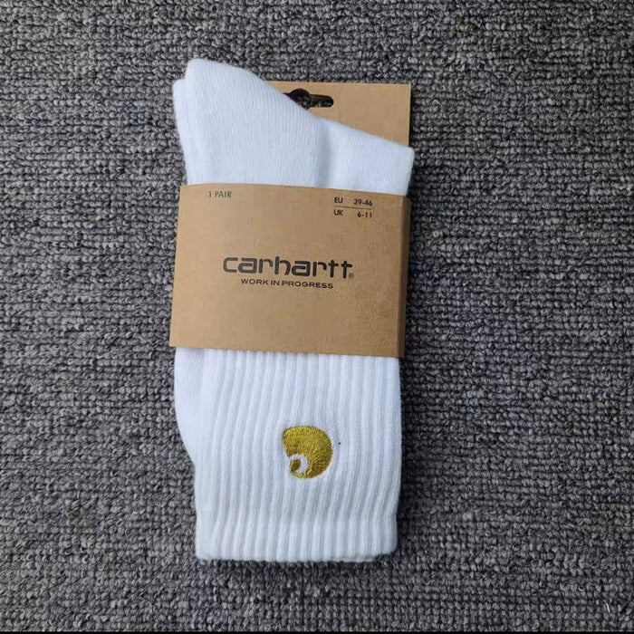 Wholesale Cotton Carhartt Terry Sole Embroidery Black and White Socks JDC-SK-Kuos005