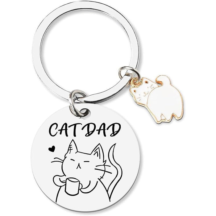 Wholesale Cute Cat Stainless Steel Keychain JDC-KC-JinZ001