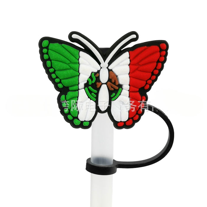 Wholesale 10pcs Silicone Butterfly Style Straw Cover JDC-SCR-KuaJ009