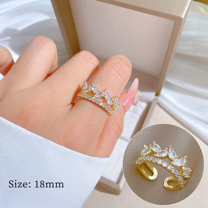 Wholesale Titanium Steel Geometric Diamond Ring JDC-RS-LG003