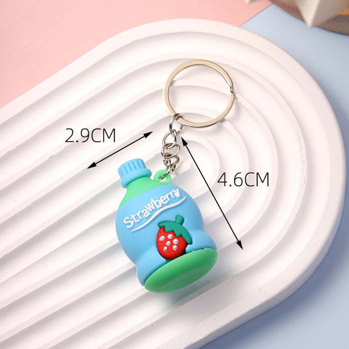 Wholesale PVC Mini Simulation Beverage Bottle Keychain JDC-KC-Wenma008