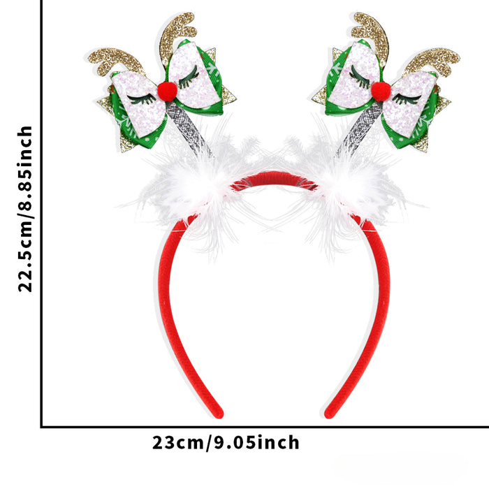 Wholesale Plastic Bow Deer Antler Head Buckle Christmas Tree Snowman Christmas Headband JDC-HD-ZHHAO002