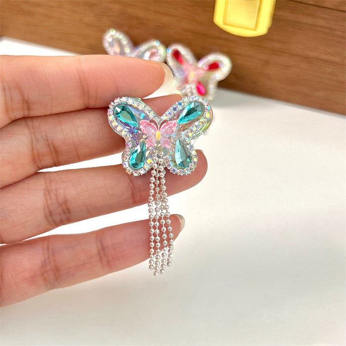 Wholesale 2PCS Butterfly Acrylic Double-sided Through-hole Tassel Beads JDC-BDS-CG004
