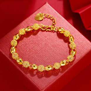 Wholesale Alloy Gold Plated Round Bead Bracelet Jewelry JDC-BT-XP003