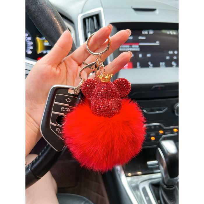 Wholesale Plush Rhinestone Keychain JDC-KC-WangY002