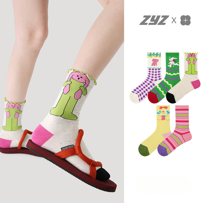 Wholesale Cartoon Rabbit Cotton Middle Tube Socks JDC-SK-Xinz001