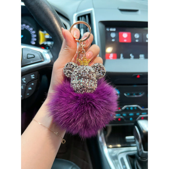 Wholesale Plush Rhinestone Keychain JDC-KC-WangY002