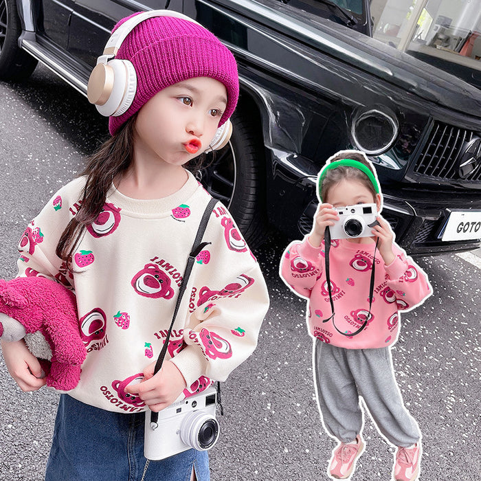 Wholesale Sweatshirts for Women Spring and Autumn New Style Fashionable Baby Girls Cute Autumn and Winter Long-sleeved Tops for Children JDC-CTS-QNE005