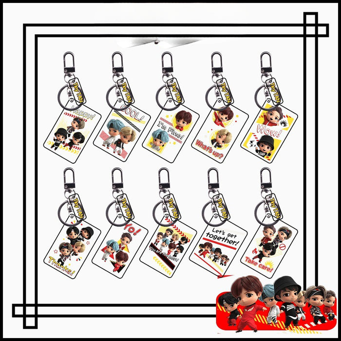 Wholesale Cartoon Double Layer Transparent Acrylic Keychain JDC-KC-YaQ004