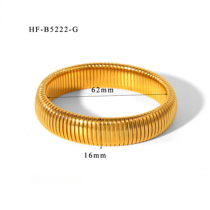 Wholesale Wide Edge Stainless Steel Elastic Bracelet JDC-BT-ChengBing003