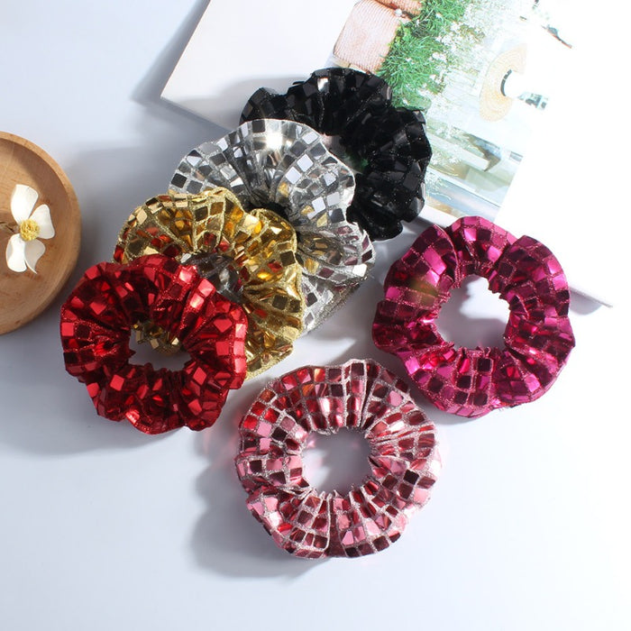 Wholesale Fabric  Square Sequin Hair Scrunchies  JDC-HS-Heqin005