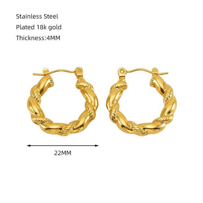 Wholesale Titanium Steel Geometric 18K Gold Plated Earrings JDC-ES-ZhongYao006