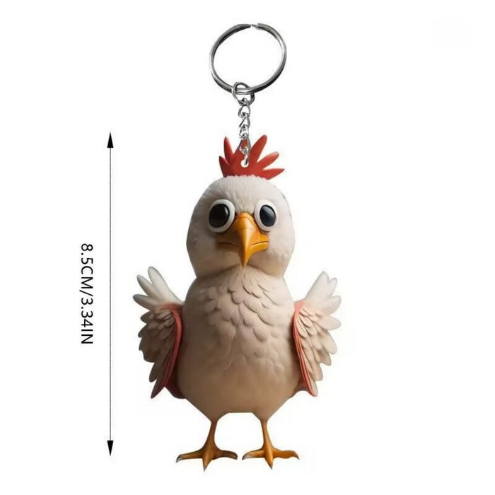 Wholesale Rooster Series Acrylic Keychain JDC-KC-HuiWen009