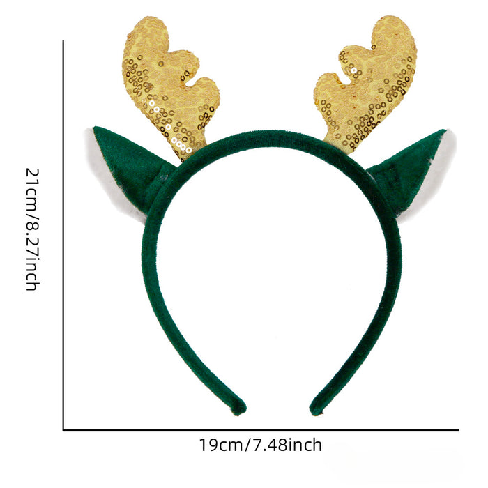 Wholesale Christmas Jewelry Headband Elk Antler Five-star Children's Plastic Headband JDC-HD-ZHHAO009