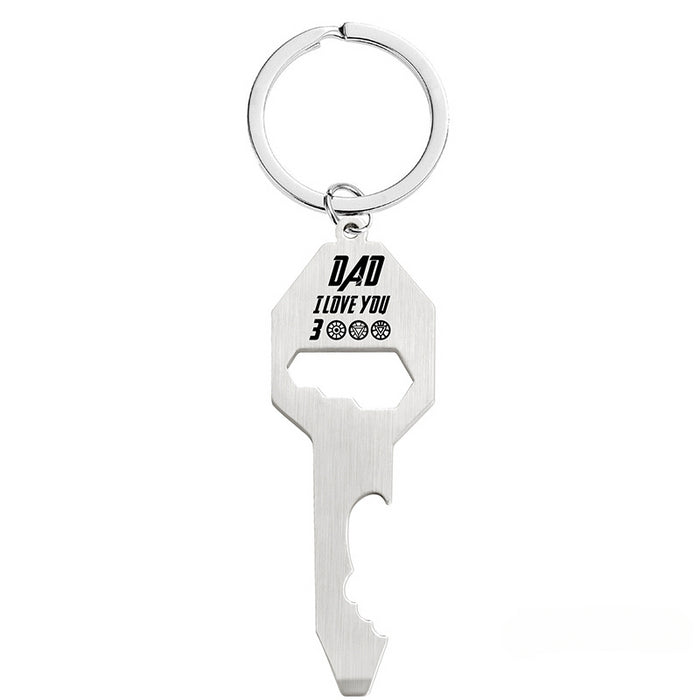 Wholesale Multifunctional Bottle Opener Screwdriver Wrench Father's Day Alloy Keychain JDC-KC-GangGu047