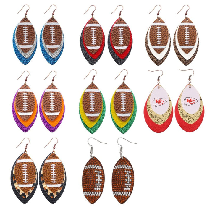 Wholesale Rugby Leopard Leaves Leather Earrings JDC-ES-YiTian013