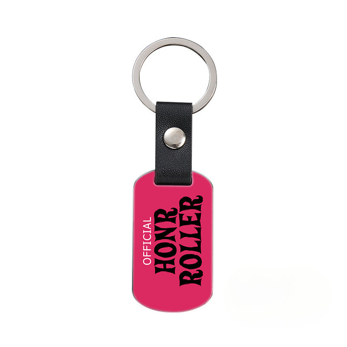 Wholesale Inspirational Positive Color Printing Leather Buckle Metal Keychains JDC-KC-GangGu052