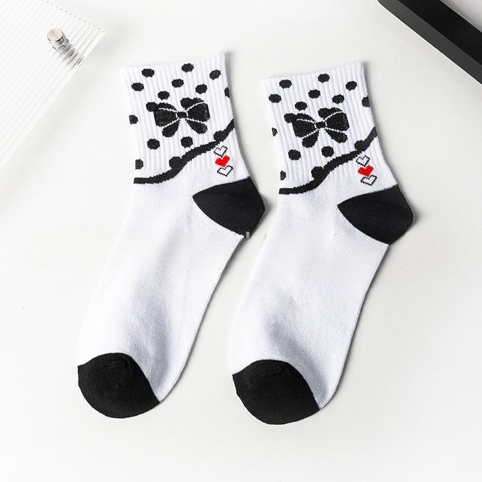 Wholesale 10pcs Polycotton Love Bow Running Socks JDC-SK-Miqi011