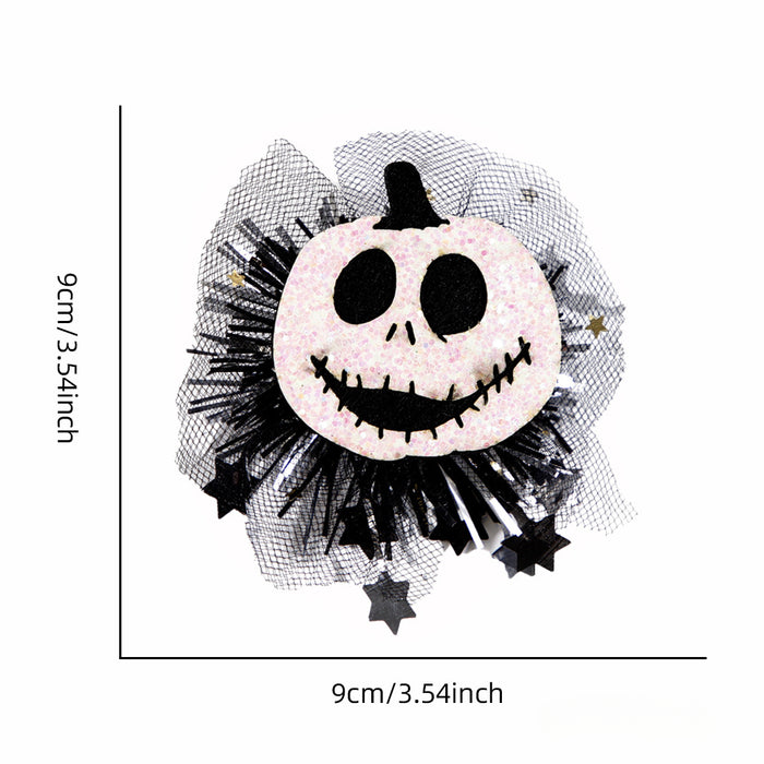 Wholesale Halloween Children Party Decoration Spider Pumpkin Web Yarn Hair Clip JDC-KC-ZHHAO001