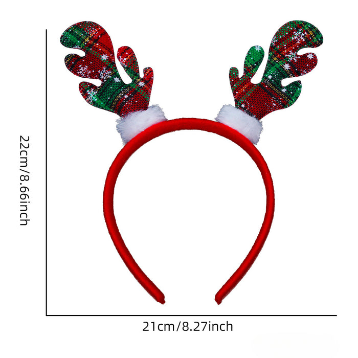 Wholesale Christmas Jewelry Headband Elk Antler Five-star Children's Plastic Headband JDC-HD-ZHHAO009