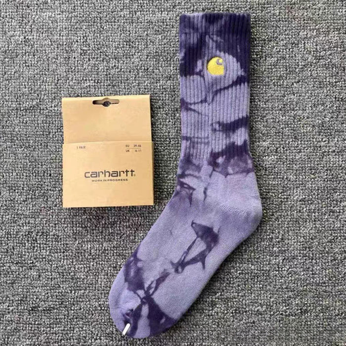 Wholesale Cotton Carhartt Gold Label Embroidery Tie-Dye Tall Socks JDC-SK-Kuos004