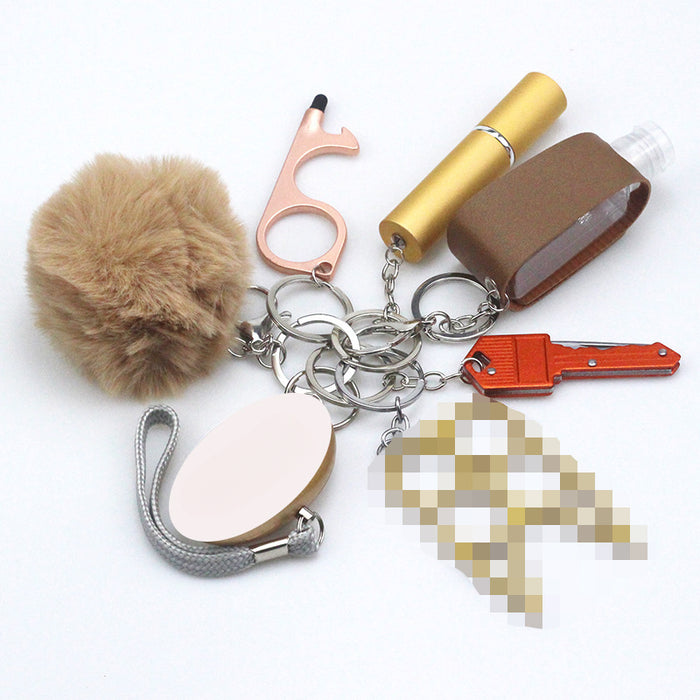 Wholesale Plush Perfume Bottle Multi-function Keychain 8-piece Set JDC-KC-TouMS077