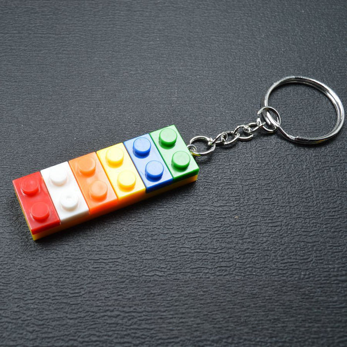 Wholesale Rainbow Building Blocks Plastic Keychain JDC-KC-Maih002