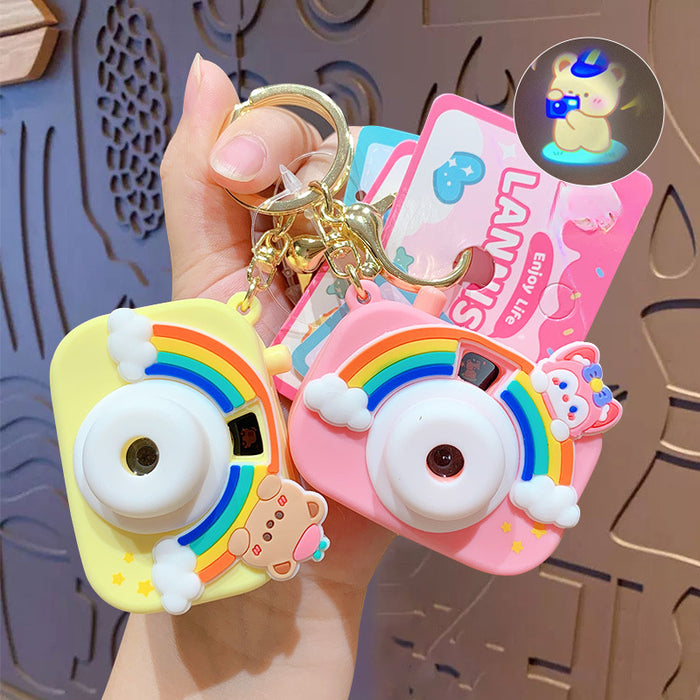 Wholesale Cute Cartoon Rainbow Projection Camera PVC Keychain (S) JDC-KC-ZhongC011