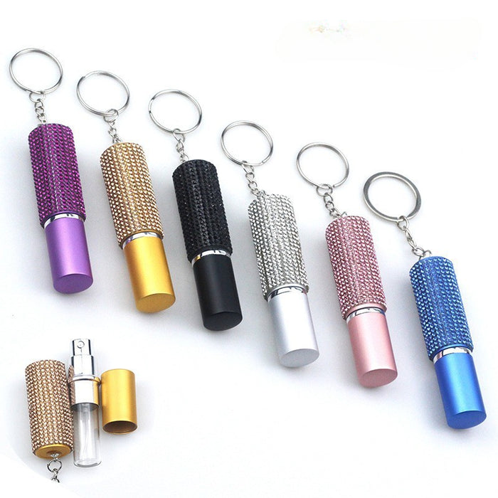 Wholesale 5ml Plastic Diamond-studded Perfume Bottle Keychain JDC-KC-TouMS025