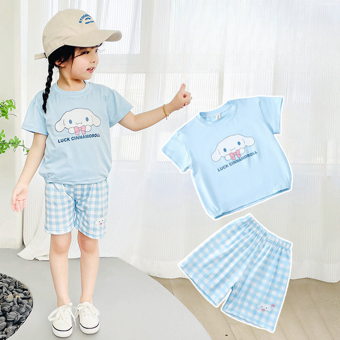 Wholesale Summer New Children's Suits Cute Cartoon Fashionable and Stylish Baby Girl Small Children's Trendy Two-piece Suits JDC-CTS-QNE002