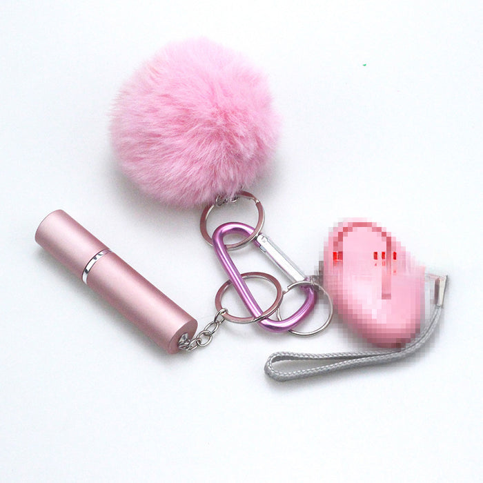 Wholesale Fur Ball Multifunctional Aluminum Keychain 3-piece Set JDC-KC-TouMS069