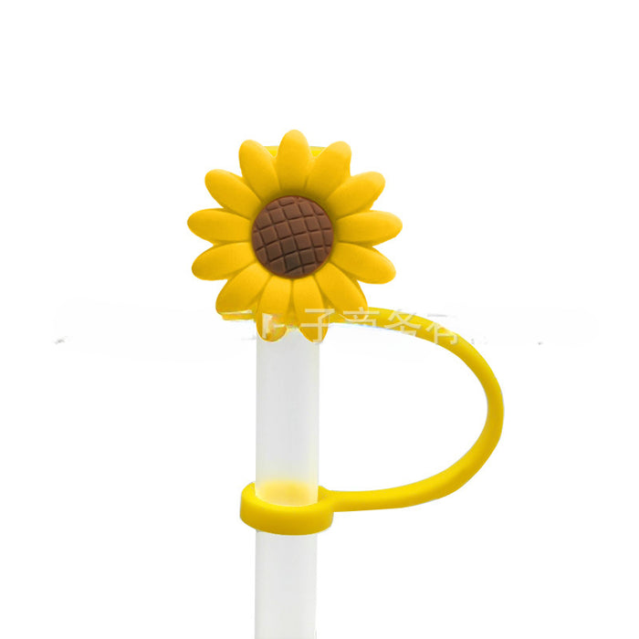 Wholesale 10pcs Silicone Plant Cartoon Straw Cover JDC-SCR-KuaJ005