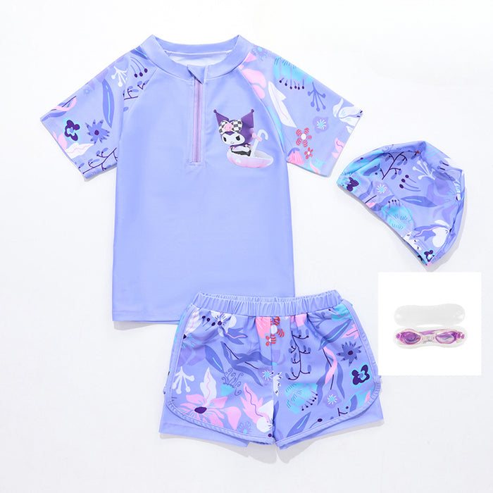 Wholesale Polyester Girl Swimsuit Quick Drying Split Two-piece Set JDC-SW-QingY001