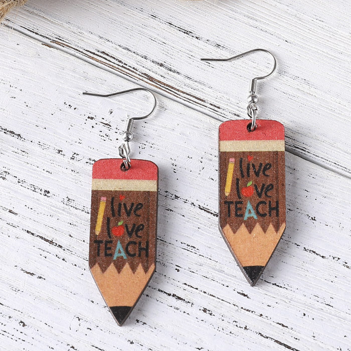 Wholesale earrings Double-sided painted wooden earrings JDC-ES-ChL021