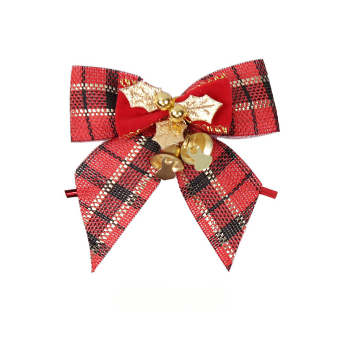 Wholesale Christmas Linen Bow Christmas Tree Ornament Gift Box Decoration JDC-DCN-ZHHAO001