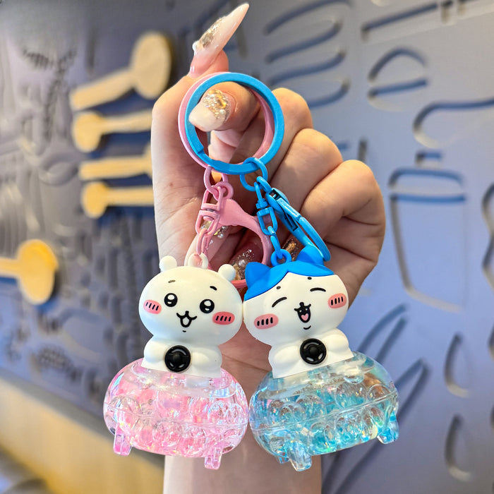 Wholesale PVC Cartoon Quicksand Bottle Doll Keychain JDC-KC-MengXu006