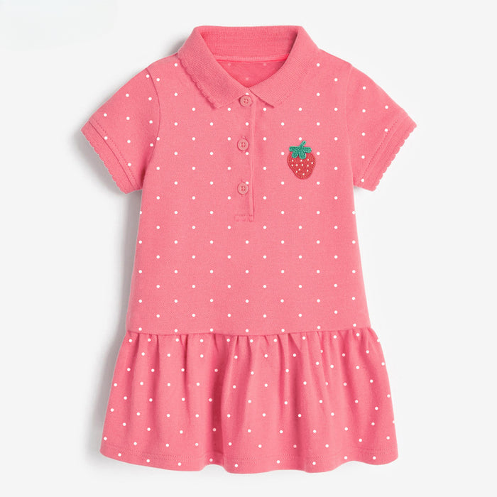 Wholesale Short Sleeve Children's Dress Knitted Girls POLO Dress JDC-CTS-BST001