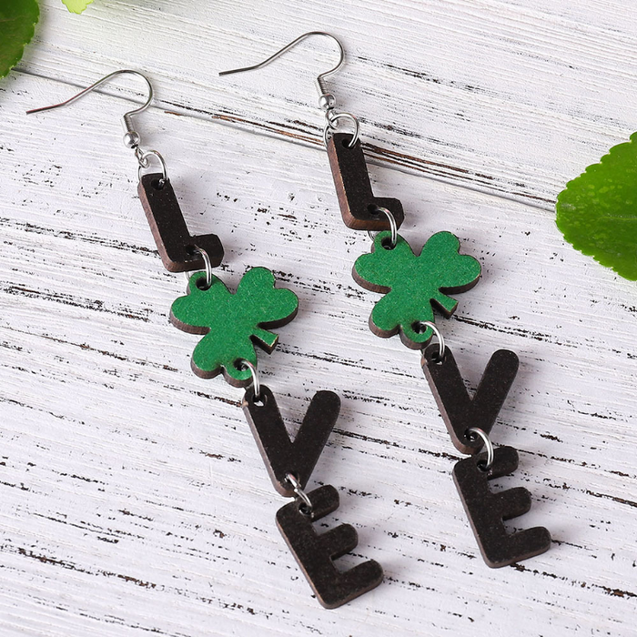 Wholesale earrings Double-sided painted wooden earrings JDC-ES-ChL026