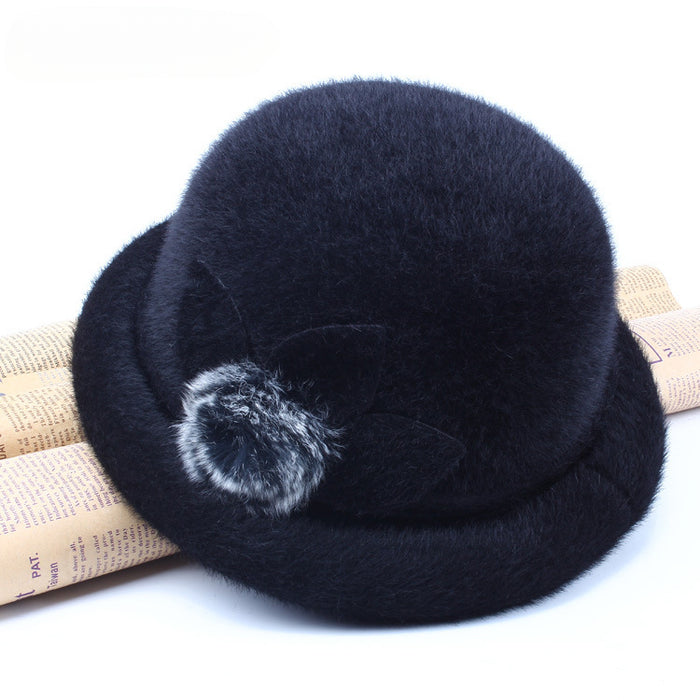 Wholesale Imitation Mink Fur Full Roll Bucket Hat Small Hat JDC-FH-DG013