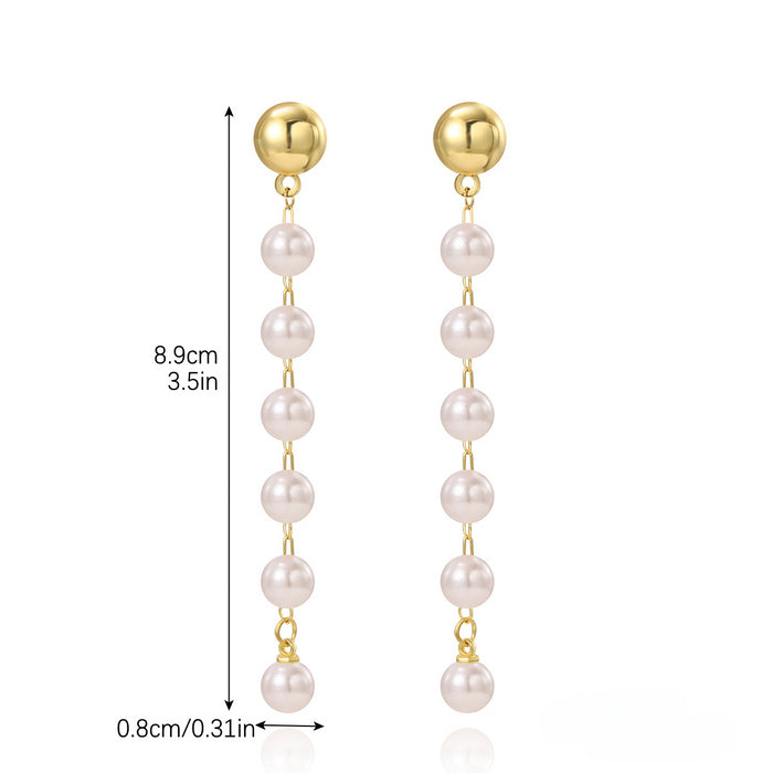 Wholesale Irregular Long Pearl Earrings JDC-ES-ManY052