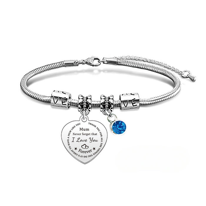 Wholesale Stainless Steel Mother's Day Blue Diamond Bracelet JDC-BT-GangG020