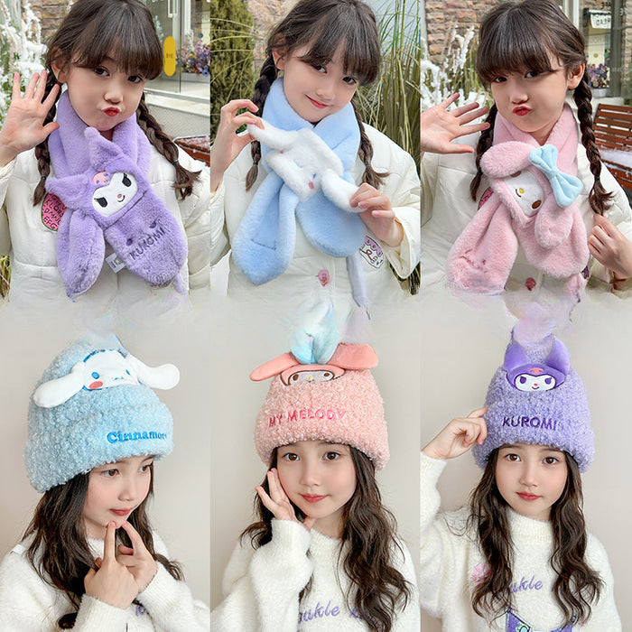 Wholesale Kulomi Children's Hat Scarf Plus Velvet Thickened Autumn and Winter Girls Hat Scarf Set Windproof and Warm JDC-SF-Zaix002